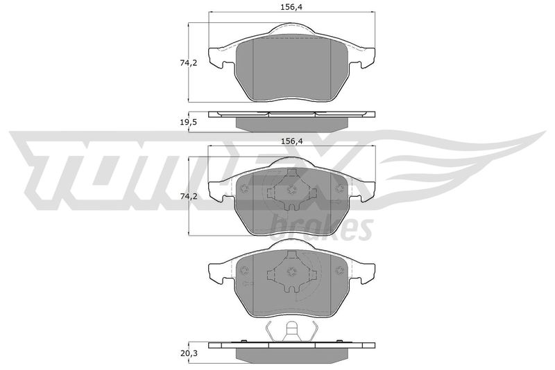 TOMEX Brakes TX 16-54 Brake Pad Set, disc brake