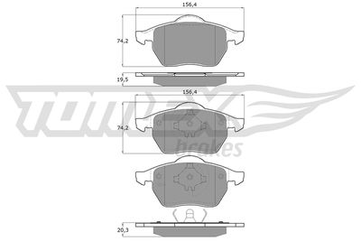 Brake Pad Set, disc brake TOMEX Brakes TX 16-54