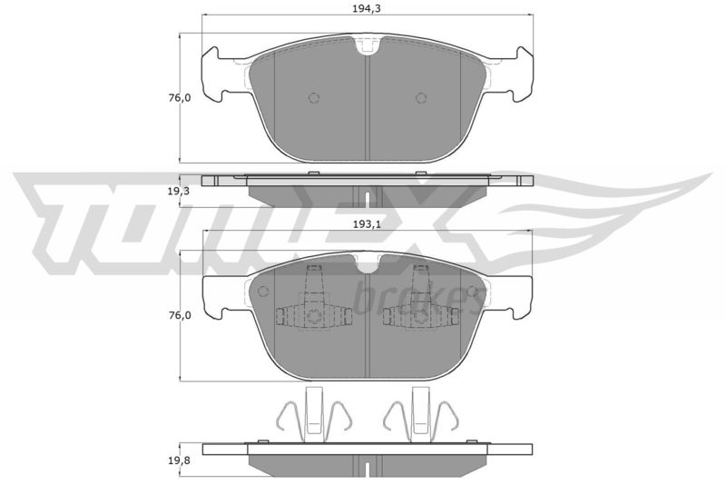 TOMEX Brakes TX 16-57 Brake Pad Set, disc brake