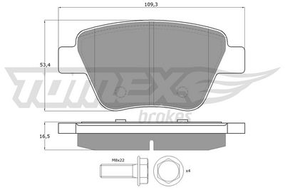 Brake Pad Set, disc brake TOMEX Brakes TX 16-59
