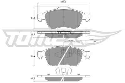 Brake Pad Set, disc brake TOMEX Brakes TX 16-62