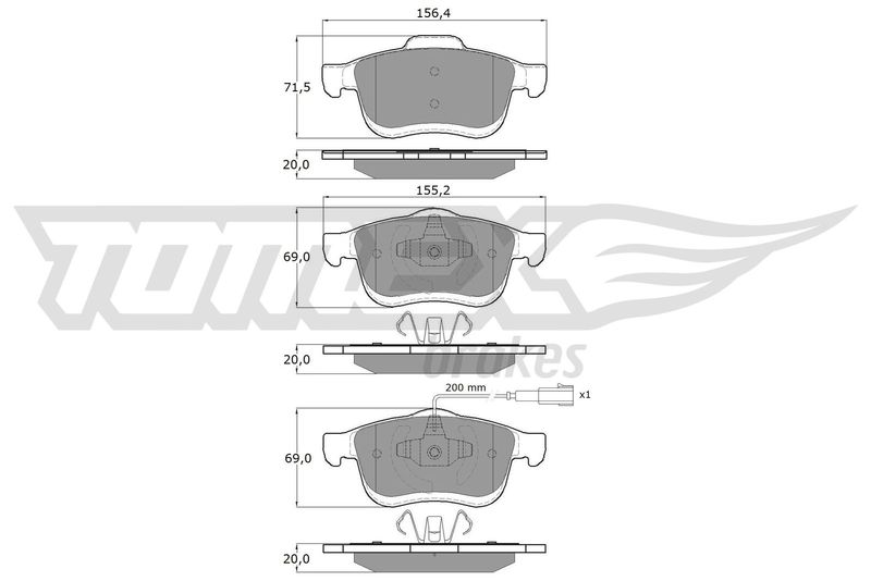 TOMEX Brakes TX 16-63 Brake Pad Set, disc brake