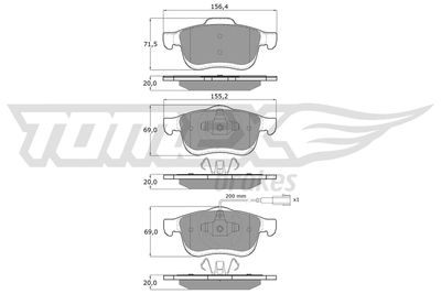Brake Pad Set, disc brake TOMEX Brakes TX 16-63