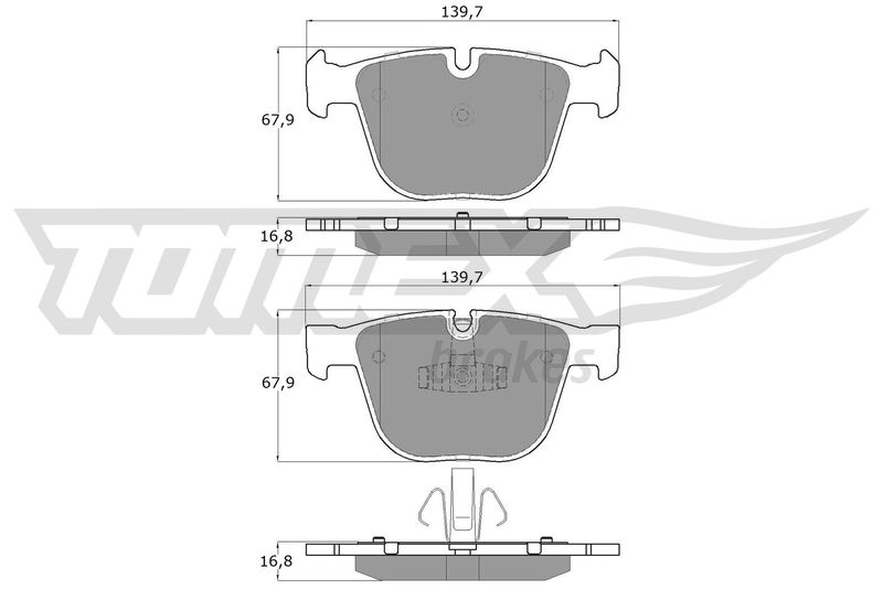 TOMEX Brakes TX 16-67 Brake Pad Set, disc brake