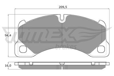 Brake Pad Set, disc brake TOMEX Brakes TX 16-71
