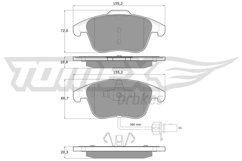 TOMEX Brakes TX 16-75 Brake Pad Set, disc brake