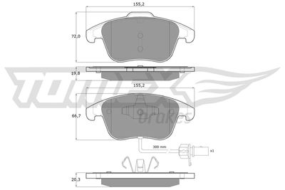 Brake Pad Set, disc brake TOMEX Brakes TX 16-75