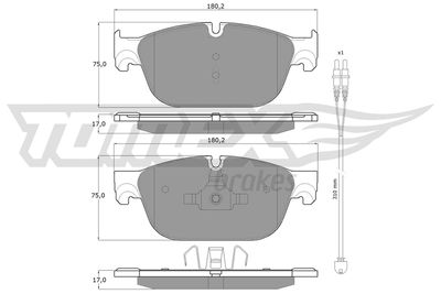 Brake Pad Set, disc brake TOMEX Brakes TX 16-78