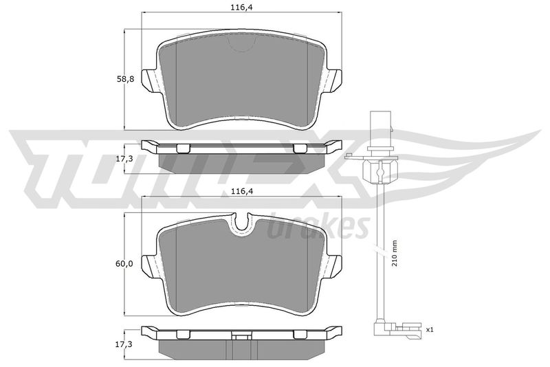 TOMEX Brakes TX 16-82 Brake Pad Set, disc brake