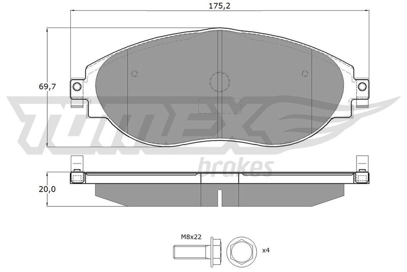 TOMEX Brakes TX 16-842 Brake Pad Set, disc brake