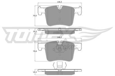 Brake Pad Set, disc brake TOMEX Brakes TX 16-85