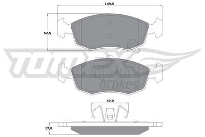 Brake Pad Set, disc brake TOMEX Brakes TX 16-90