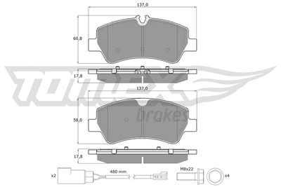 Brake Pad Set, disc brake TOMEX Brakes TX 16-961