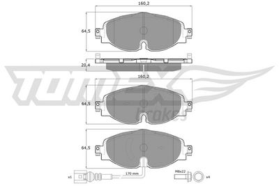 Brake Pad Set, disc brake TOMEX Brakes TX 16-97