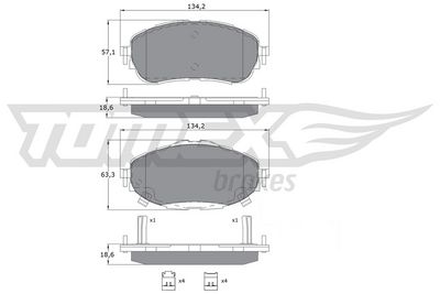 Brake Pad Set, disc brake TOMEX Brakes TX 16-99