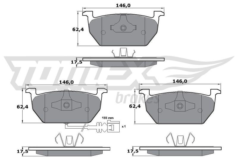 TOMEX Brakes TX 17-03 Brake Pad Set, disc brake