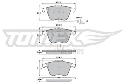 Brake Pad Set, disc brake TOMEX Brakes TX 17-12