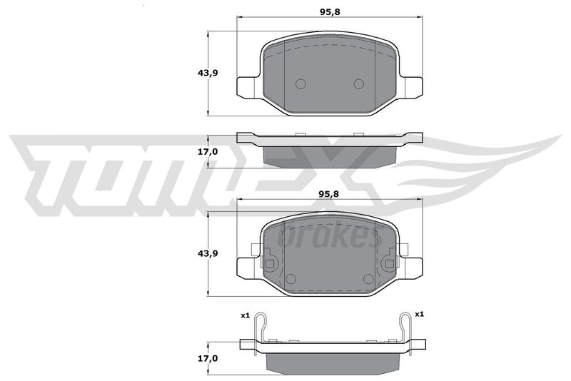 TOMEX Brakes TX 17-18 Brake Pad Set, disc brake