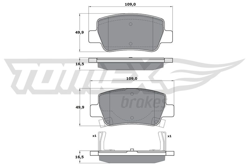 TOMEX Brakes TX 17-21 Brake Pad Set, disc brake
