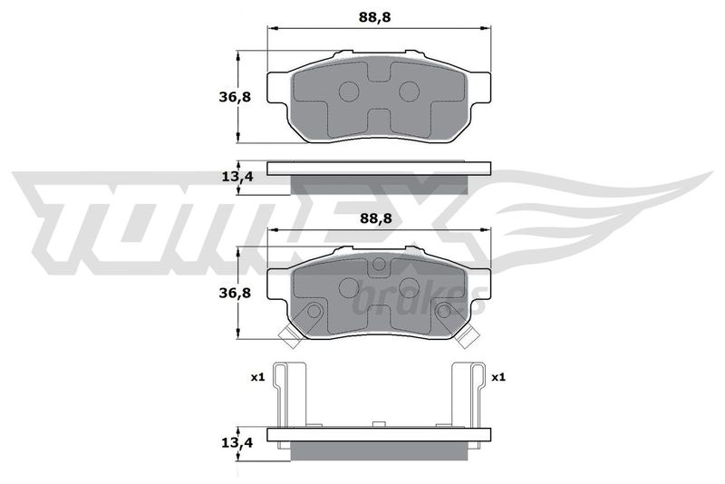 TOMEX Brakes TX 17-22 Brake Pad Set, disc brake