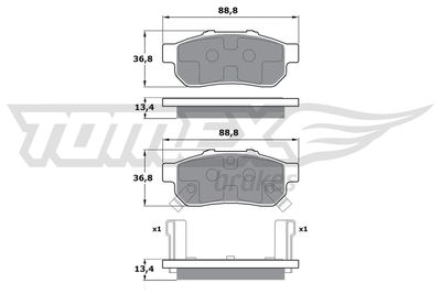 Brake Pad Set, disc brake TOMEX Brakes TX 17-22