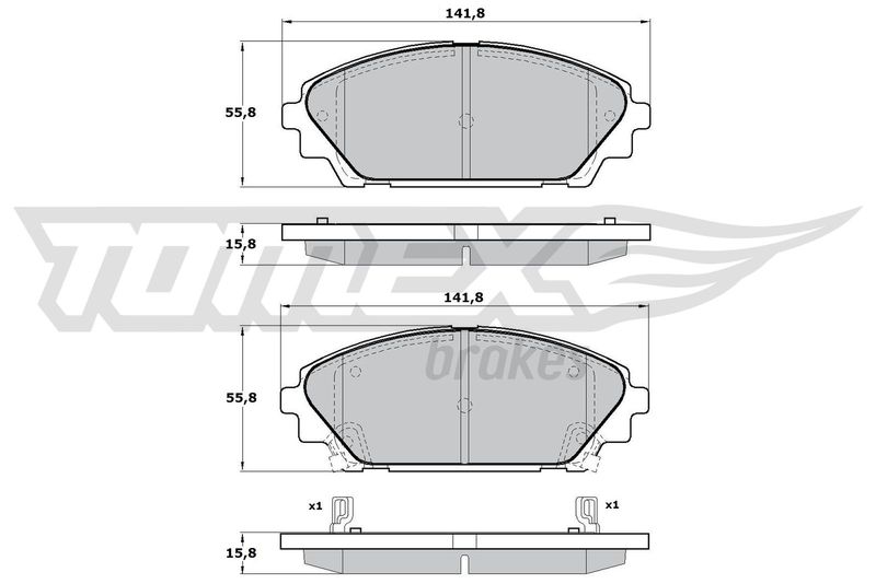 TOMEX Brakes TX 17-23 Brake Pad Set, disc brake