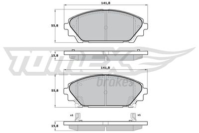 Brake Pad Set, disc brake TOMEX Brakes TX 17-23