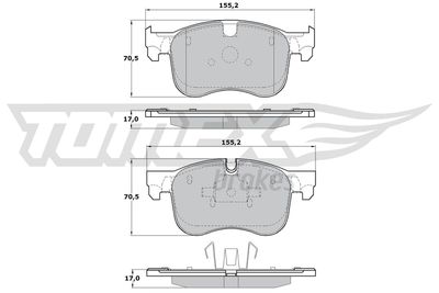 Brake Pad Set, disc brake TOMEX Brakes TX 17-29