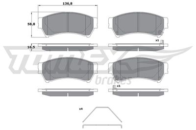 Brake Pad Set, disc brake TOMEX Brakes TX 17-40