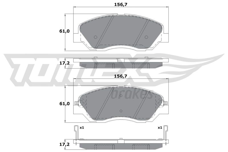 TOMEX Brakes TX 17-44 Brake Pad Set, disc brake