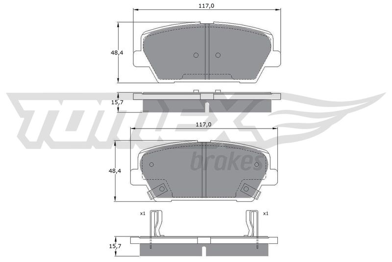 TOMEX Brakes TX 17-45 Brake Pad Set, disc brake