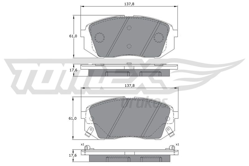 TOMEX Brakes TX 17-47 Brake Pad Set, disc brake