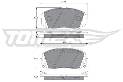 Brake Pad Set, disc brake TOMEX Brakes TX 17-47