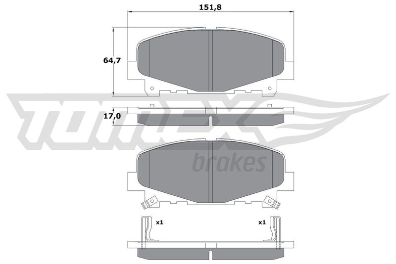 TOMEX Brakes TX 17-52 Brake Pad Set, disc brake