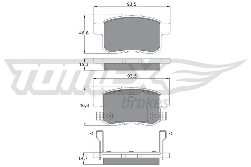 TOMEX Brakes TX 17-54 Brake Pad Set, disc brake