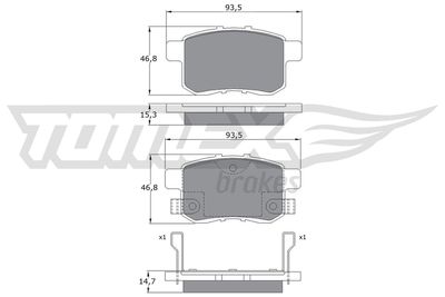 Brake Pad Set, disc brake TOMEX Brakes TX 17-54