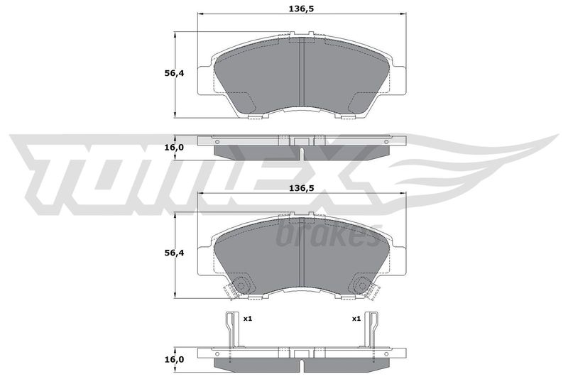 TOMEX Brakes TX 17-55 Brake Pad Set, disc brake