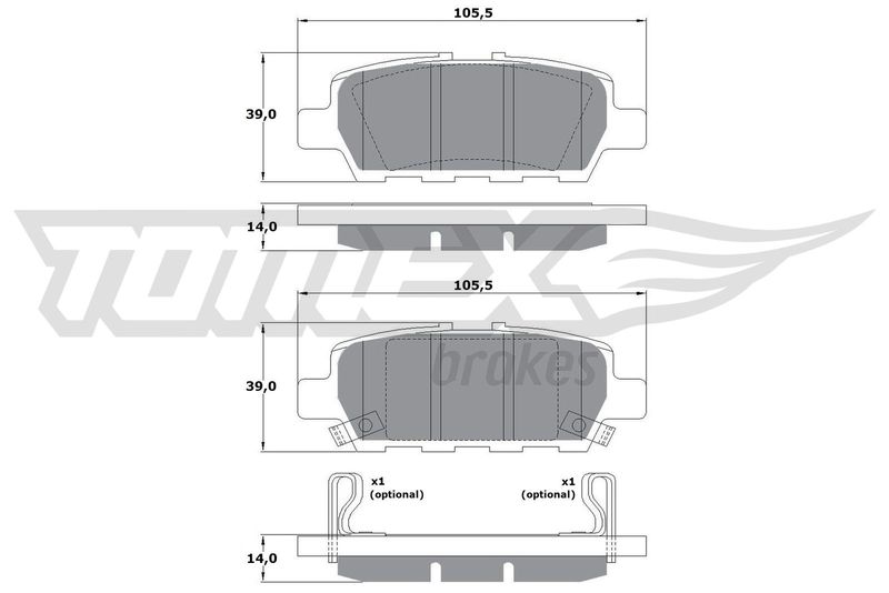TOMEX Brakes TX 17-57 Brake Pad Set, disc brake