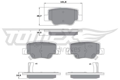 Brake Pad Set, disc brake TOMEX Brakes TX 17-58