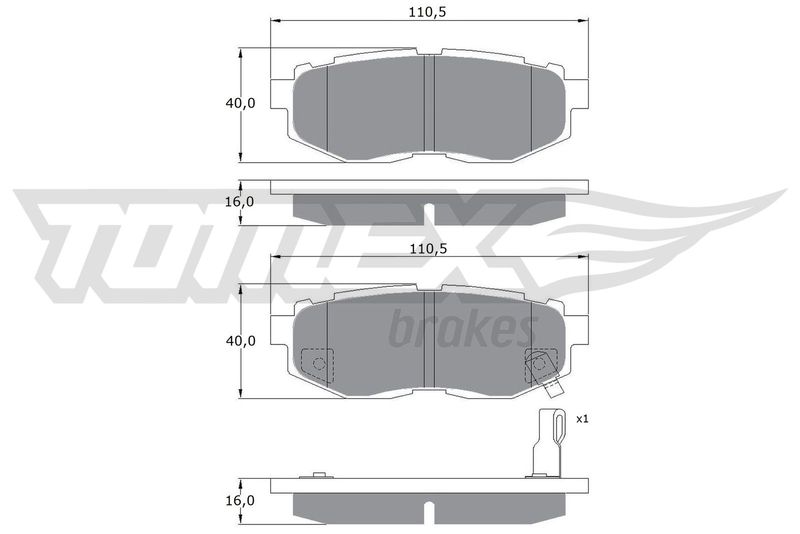 TOMEX Brakes TX 17-66 Brake Pad Set, disc brake
