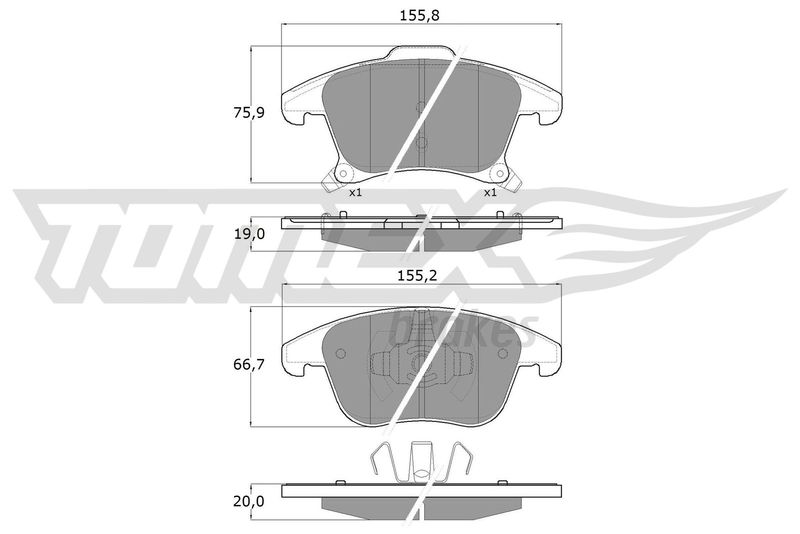 TOMEX Brakes TX 17-75 Brake Pad Set, disc brake