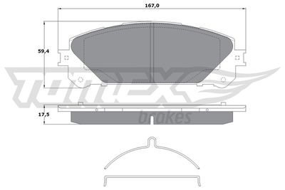Brake Pad Set, disc brake TOMEX Brakes TX 17-80