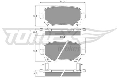 Brake Pad Set, disc brake TOMEX Brakes TX 17-84