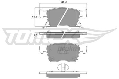 Brake Pad Set, disc brake TOMEX Brakes TX 17-87