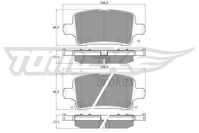 Brake Pad Set, disc brake TOMEX Brakes TX 17-88