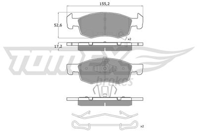 Brake Pad Set, disc brake TOMEX Brakes TX 17-92