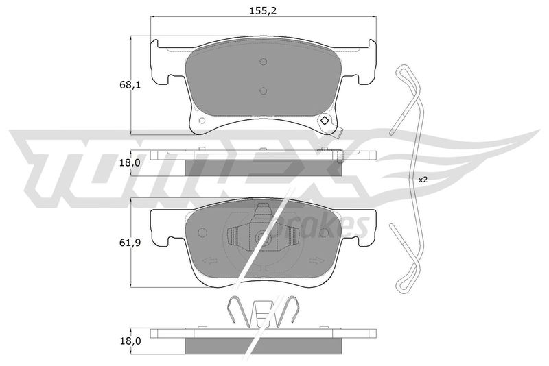 TOMEX Brakes TX 17-93 Brake Pad Set, disc brake