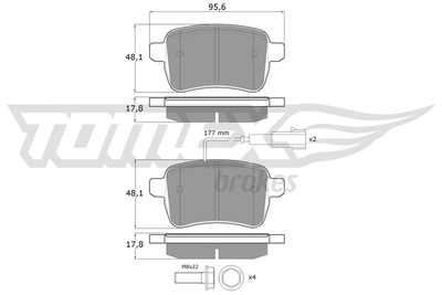 Brake Pad Set, disc brake TOMEX Brakes TX 17-941