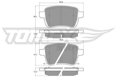 Brake Pad Set, disc brake TOMEX Brakes TX 17-94