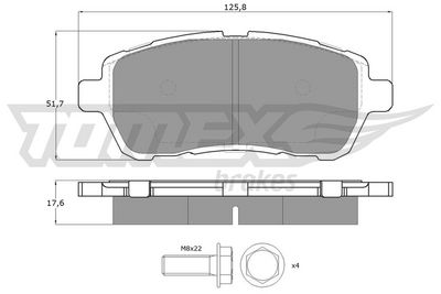 Brake Pad Set, disc brake TOMEX Brakes TX 17-95